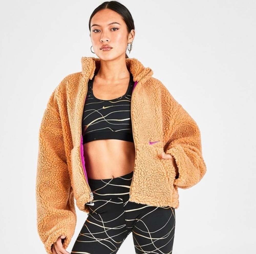 Nike Sportswear Swoosh Sherpa Fleece Jacket sz small